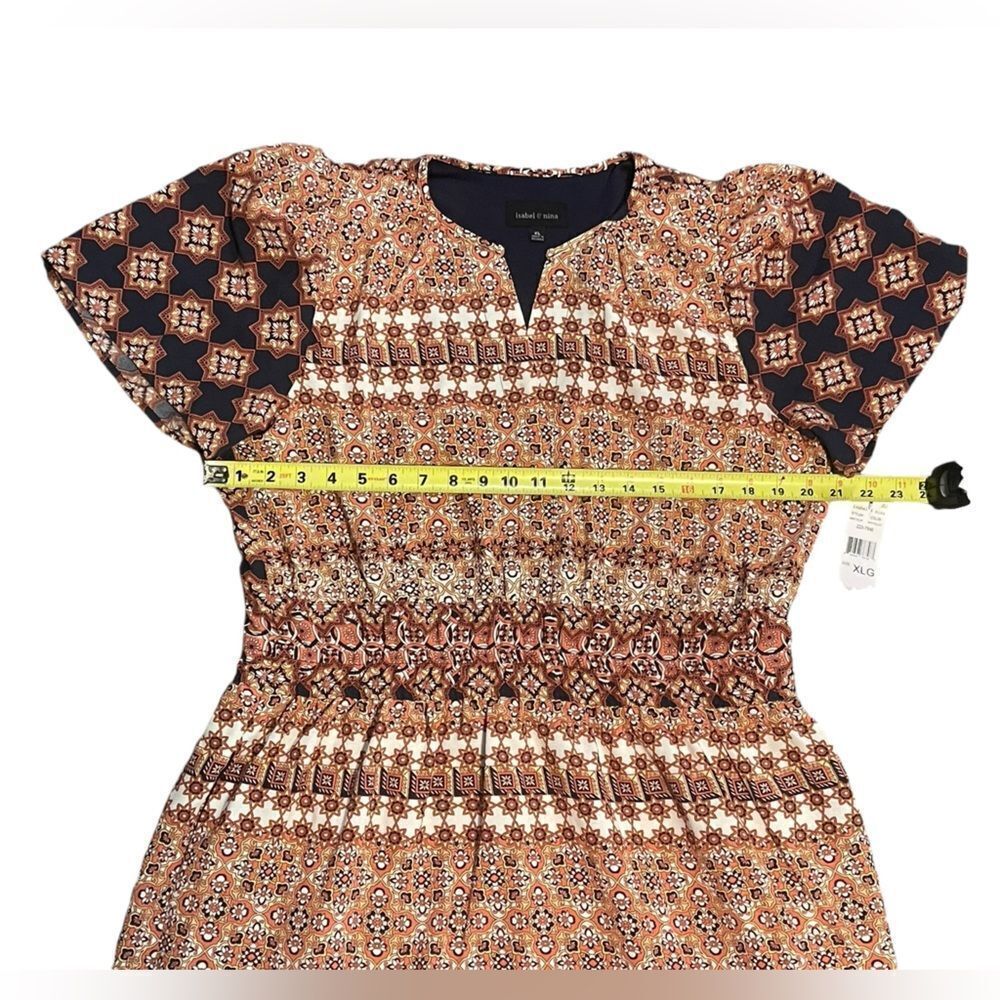 Isabel & Nina Short Sleeve Multi Print Midi Fit + Flare Dress - Picture 5 of 8